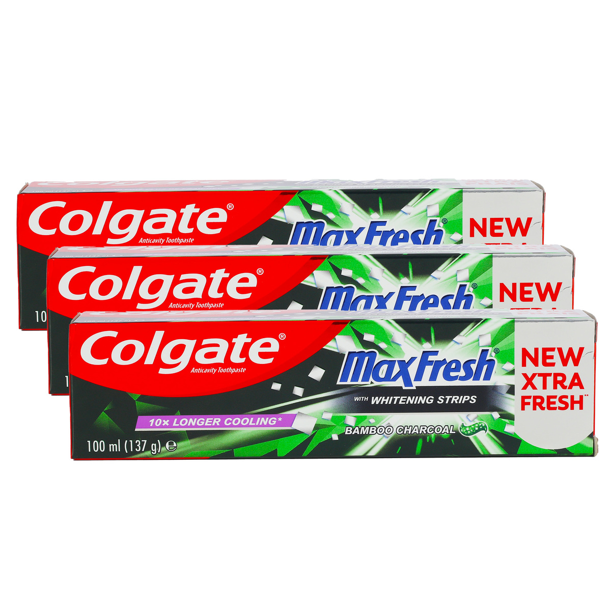 Colgate Max Fresh Bamboo Charcoal Toothpaste 3 x 100 ml