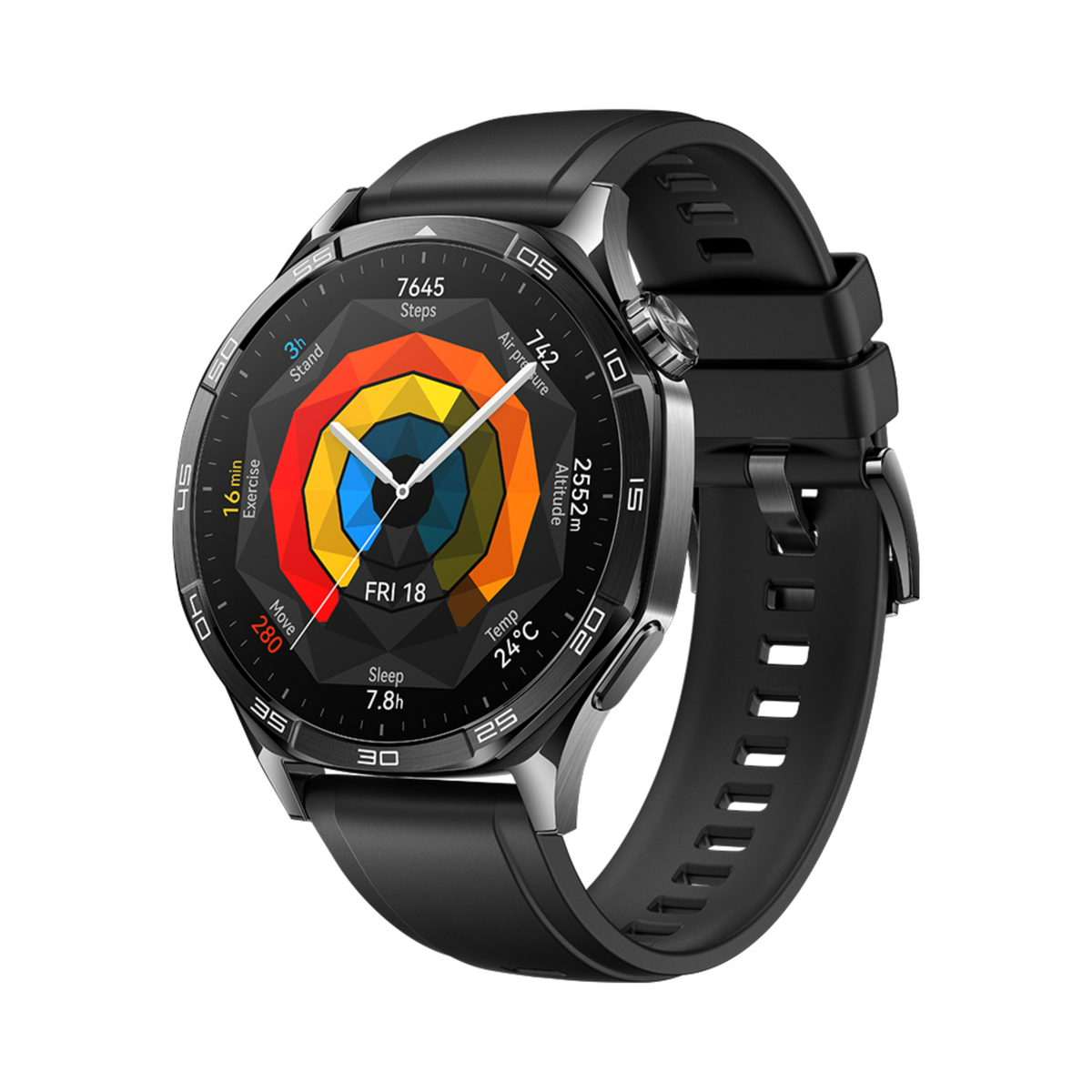 Huawei Watch GT 5 Smartwatch, Vili with Black Fluoroelastomer Strap