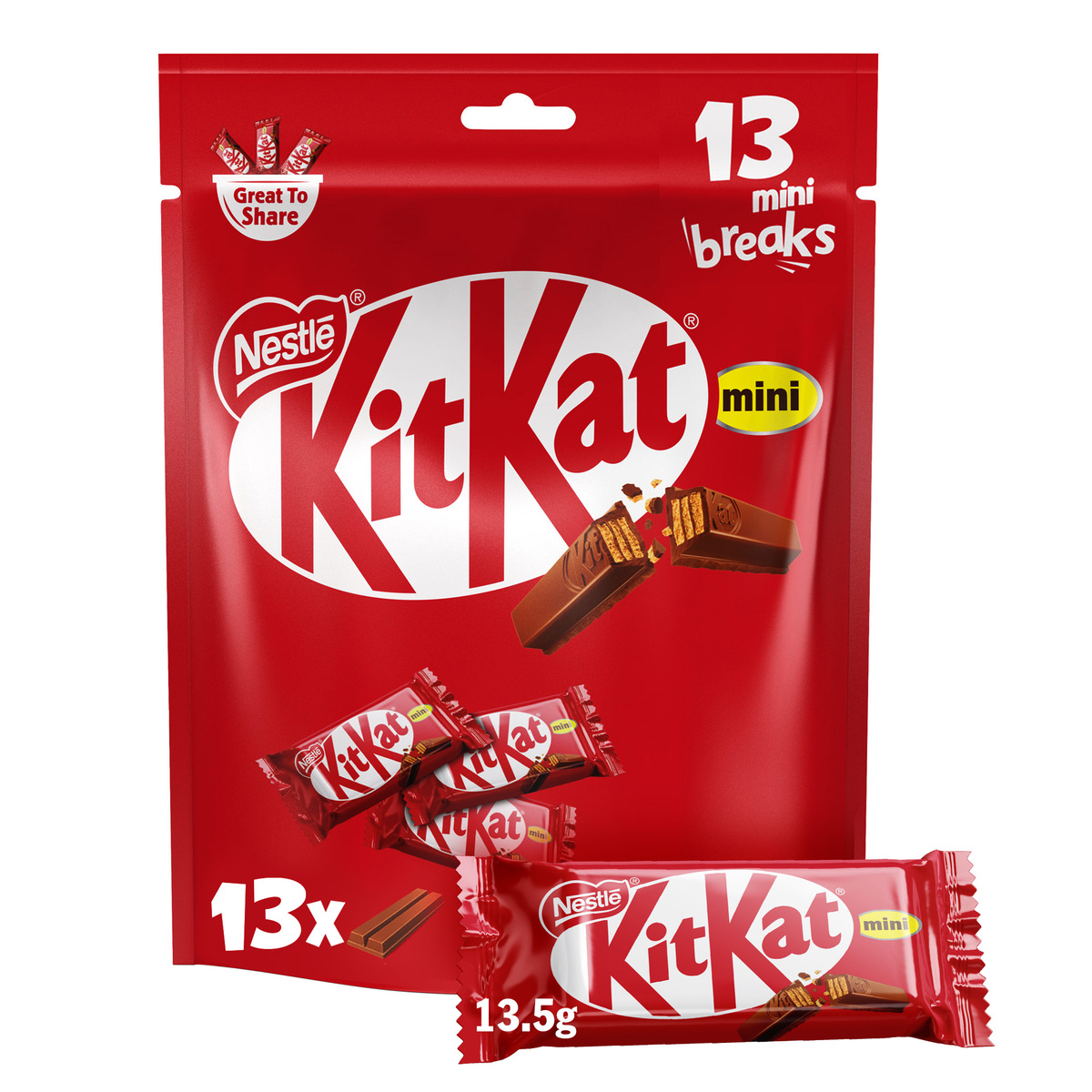 Nestle KitKat 2 Fingers Mini Bag Milk Chocolate Bag 13 pcs 175.5 g