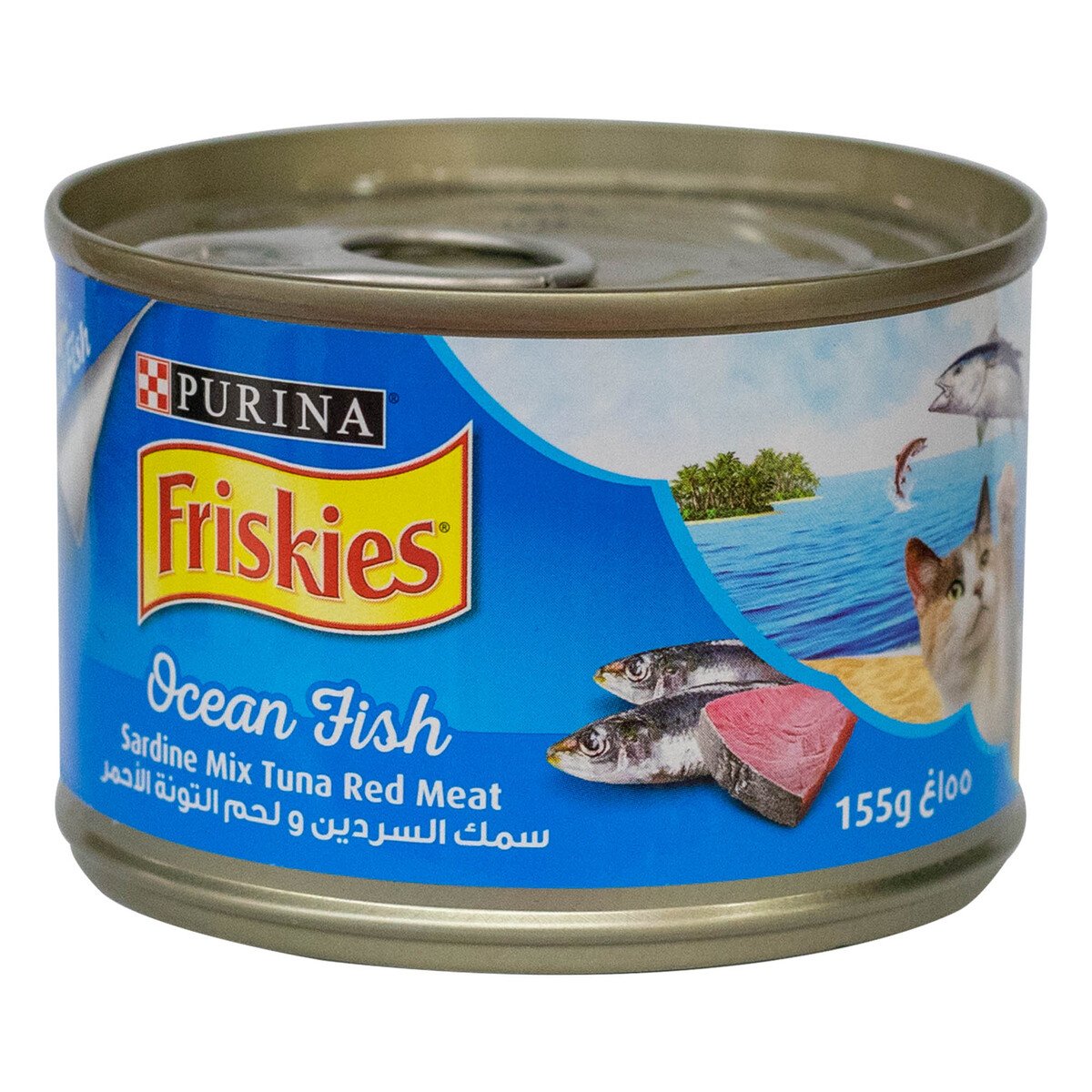 Purina Friskies Ocean Fish Sardine Mix Tuna Red Meat Cat Food 155 g