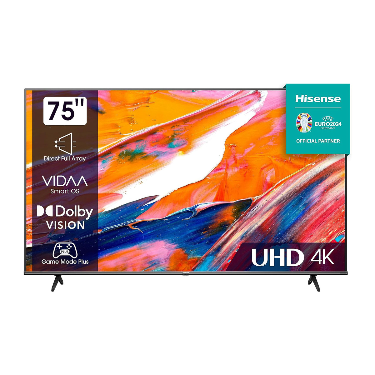 هايسنس تلفزيون ذكي 75 بوصة 4K فائق الدقة LED، أسود، 75E6K