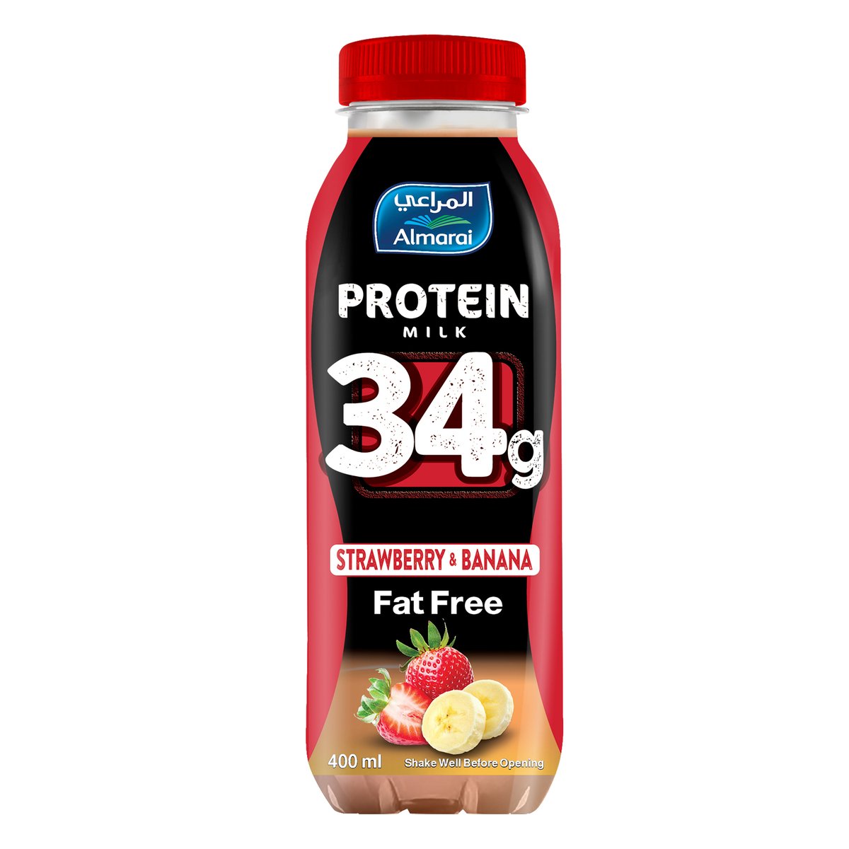 Almarai Strawberry & Banana Protein Milk Fat Free 400 ml