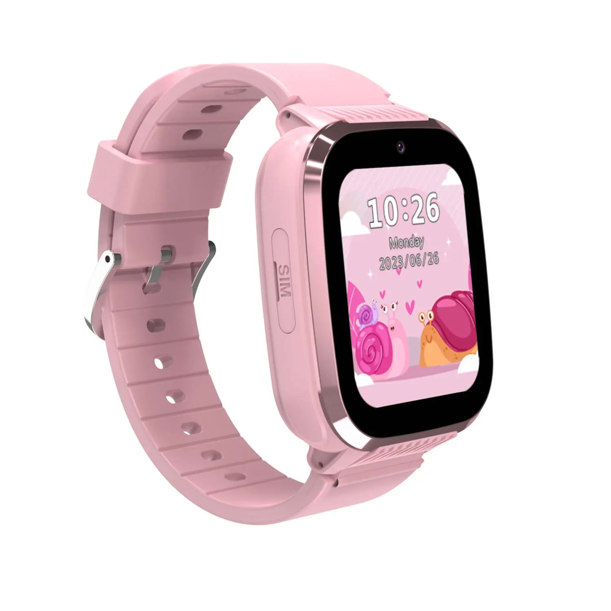 Porodo 4G Kids GPS 1.85 inches Smart Watch Junicare with Touch Display, 36 Hours Working Time, 3 Hours Charging Time, Video Calling-PD-LFST003 Pink