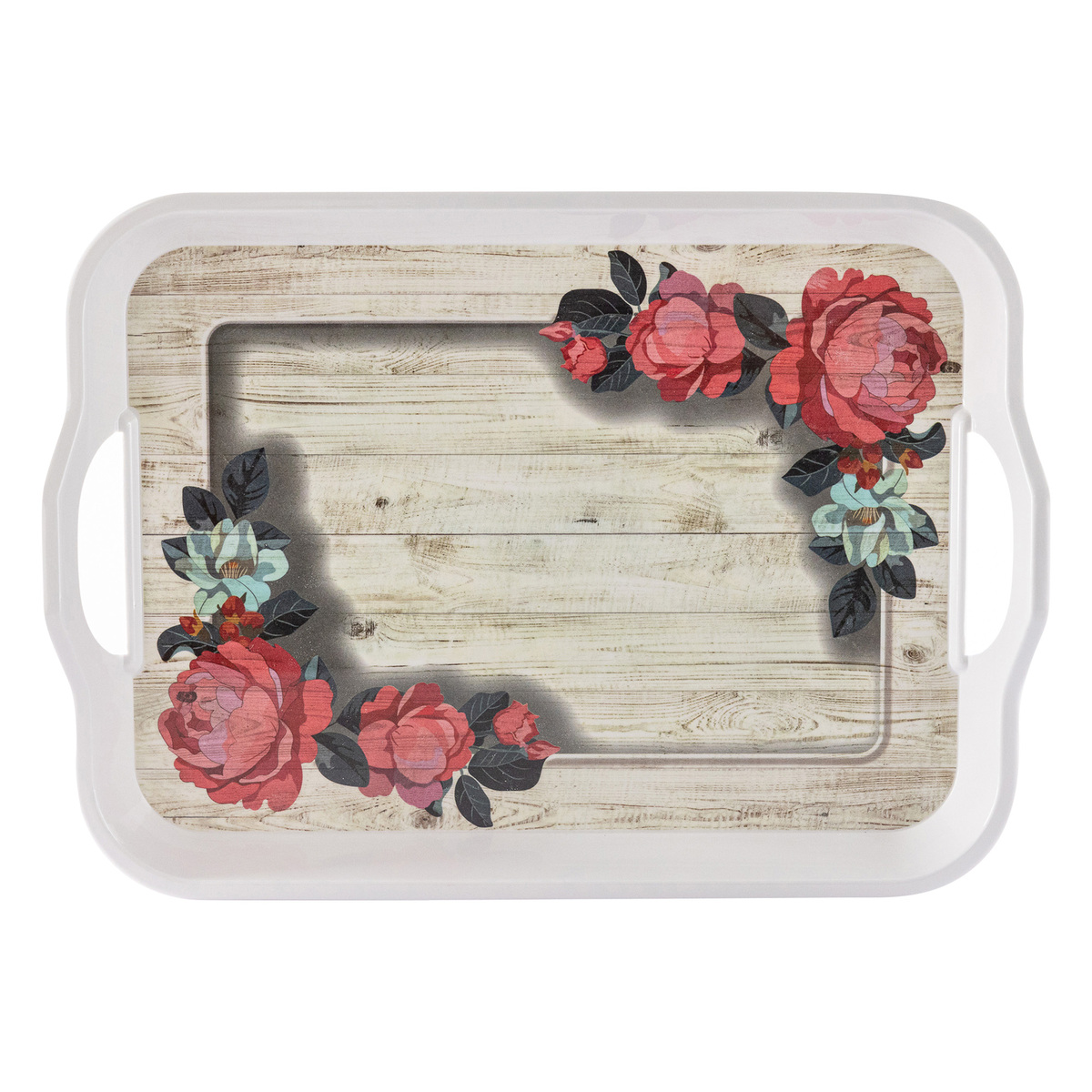 LuLu Melamine Rectangle Tray with Handle, 17 inches, Idalia