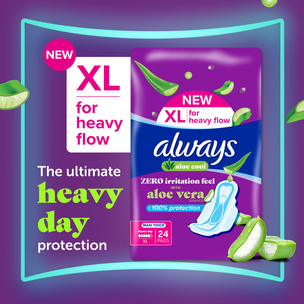 Always Maxi Thick Aloe Cool XL Value Pack 48 pcs