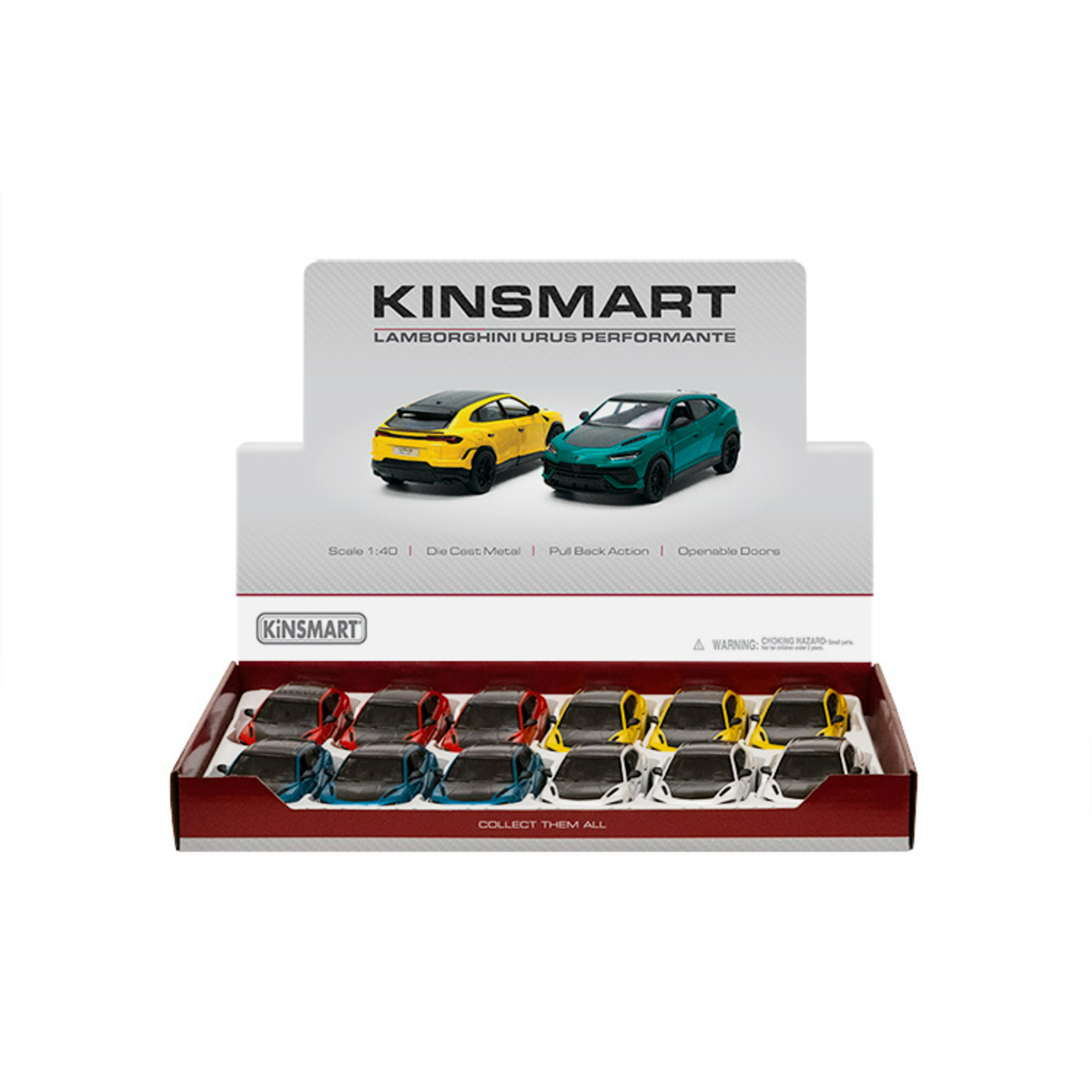 Kinsmart Lamborghini Urus Die-Cast Metal Car, 1:40 Scale, 1 pc, Assorted, KT5447D