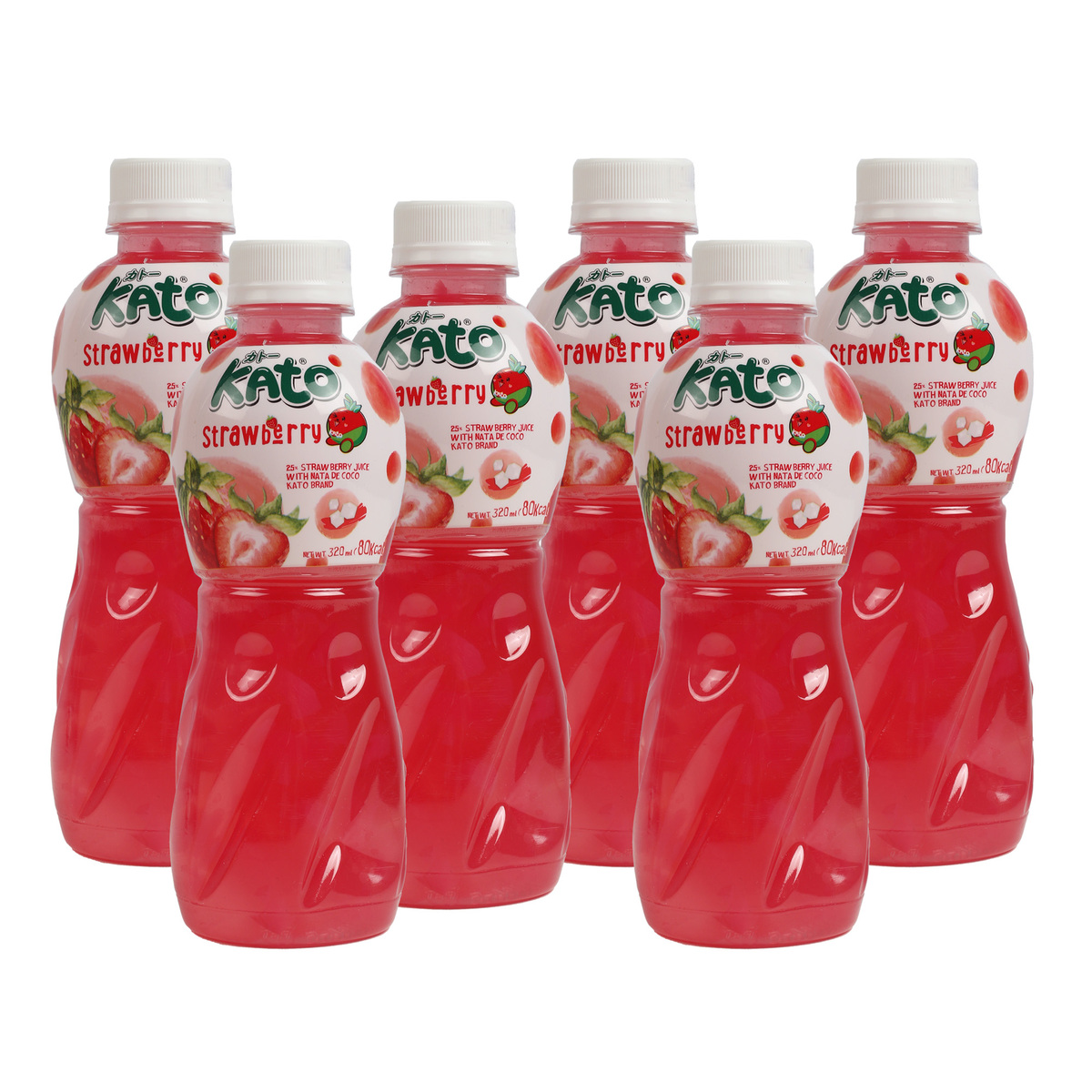 Kato Strawberry Juice With Nata De Coco 6 x 320 ml