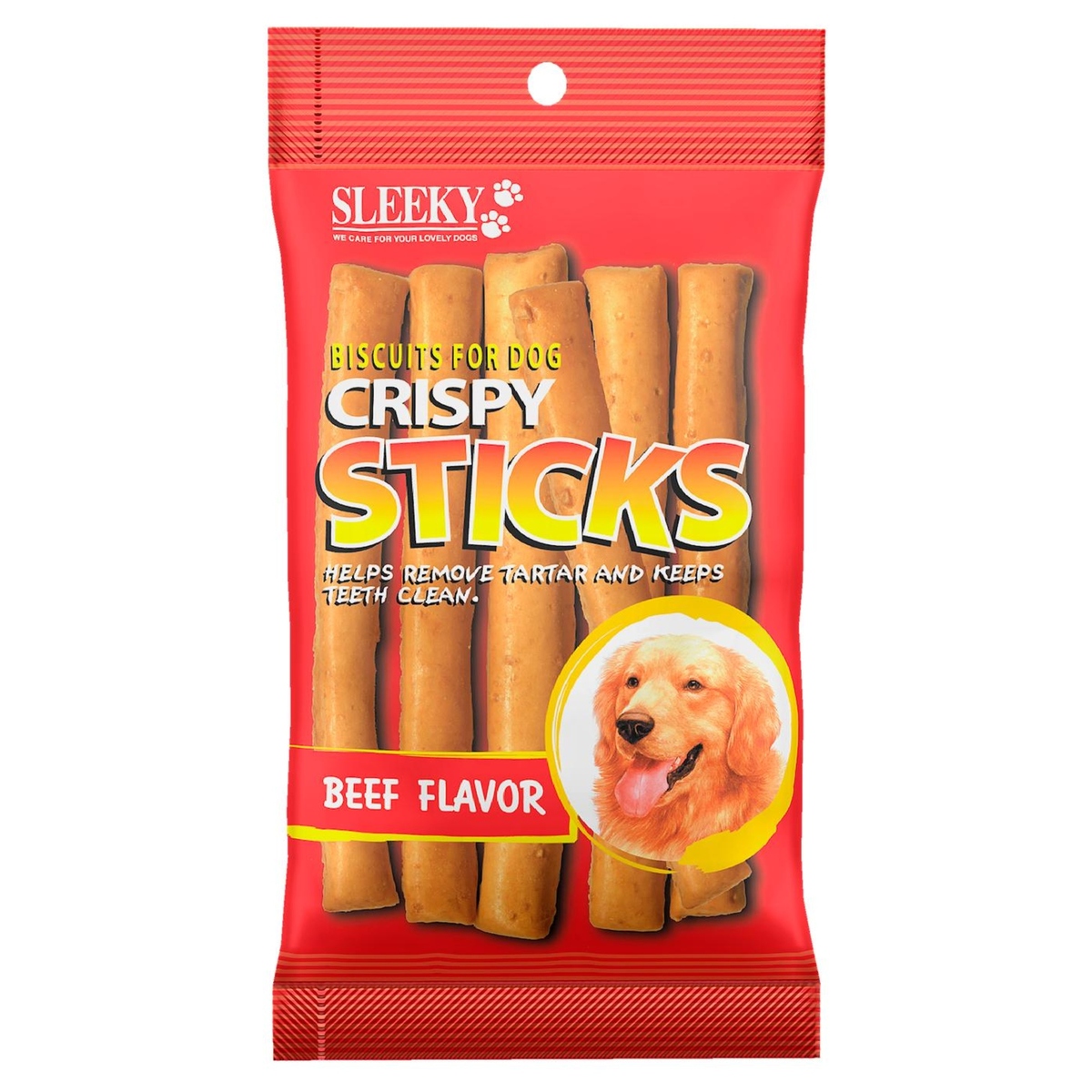 Sleeky Crispy Sticks Beef Flavor Dog Biscuits 90 g