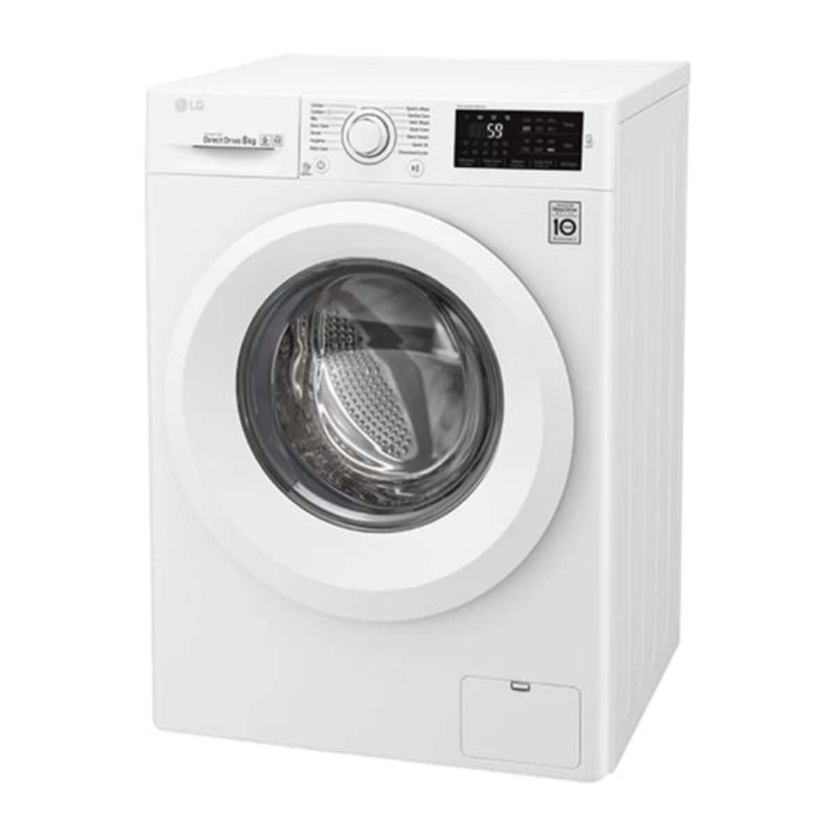 LG 8kg Front Washing Machine, Direct Drive Motor, 1200 Rpm, International Version, White, F4J5TNP3W