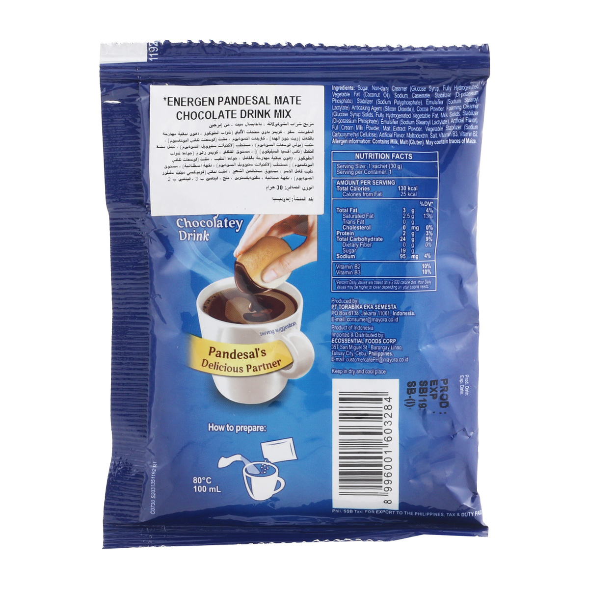 Energen Pandesal Mate Chocolate Drink 30 g