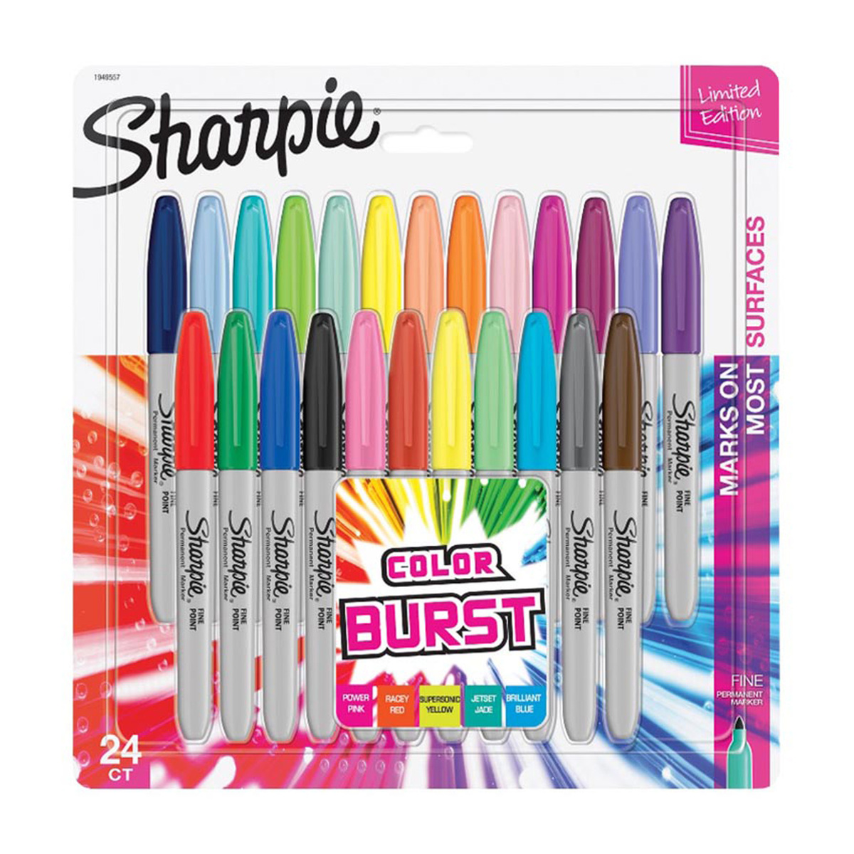 Sharpie Fine Permanent Marker 24 Colour Assorted