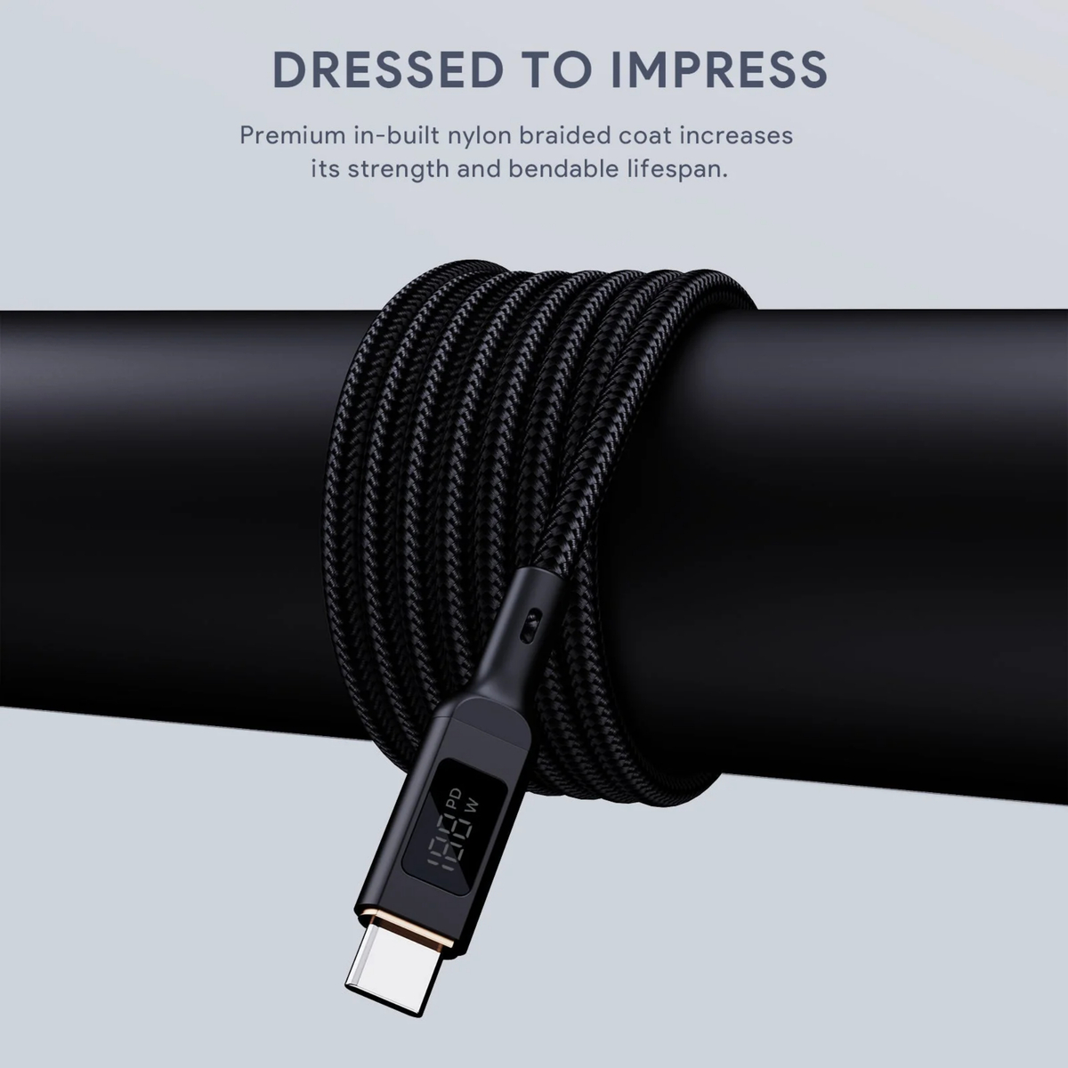 Aukey USB-C to USB-C Cable with LCD Display, 1.8m, Black, MCC102