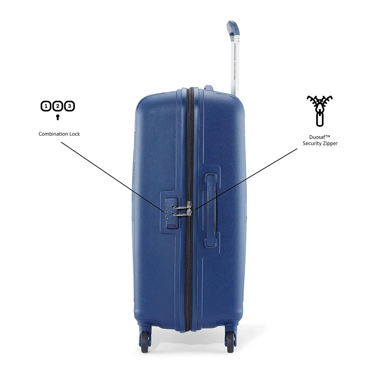 American Tourister Ellipso 4 Spinner Wheel Hard Trolley, 79 cm, Navy