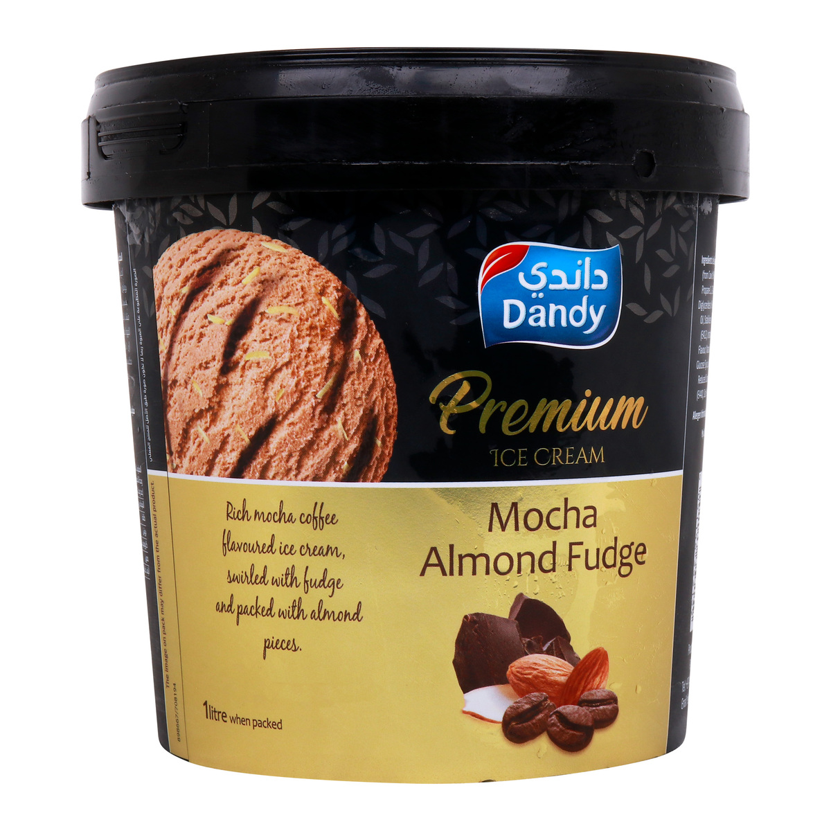 Dandy Premium Mocha Almond Fudge Ice Cream 1 Litre