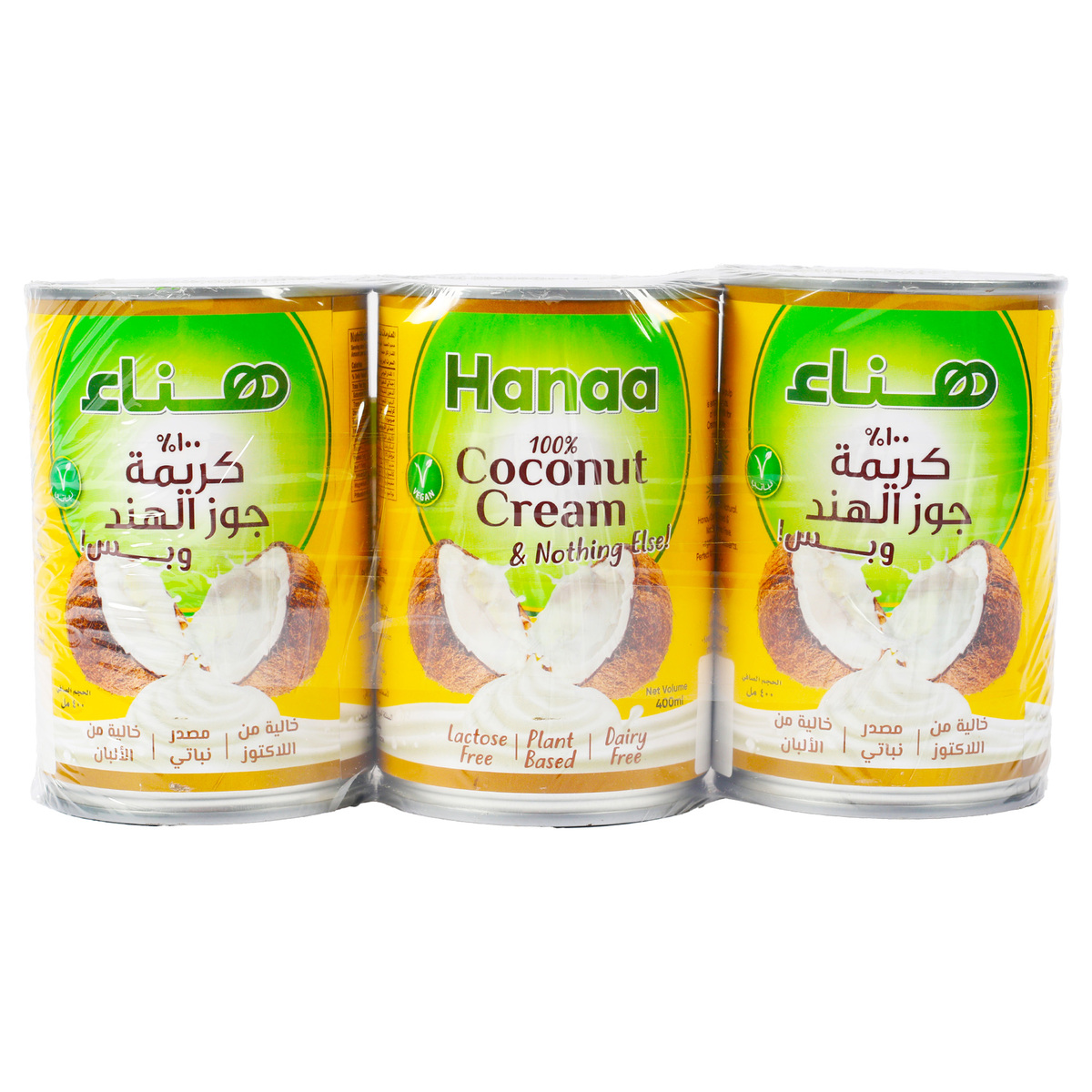 Hanaa 100% Coconut Cream Value Pack 3 x 400 g