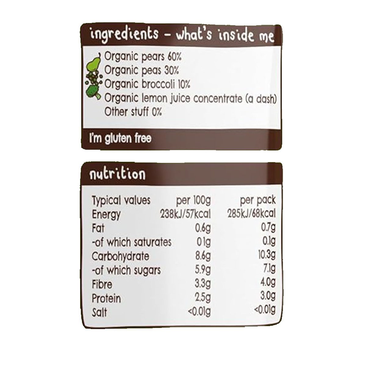 Ella's Kitchen Organic Broccoli, Pears + Peas Baby Food 120 g