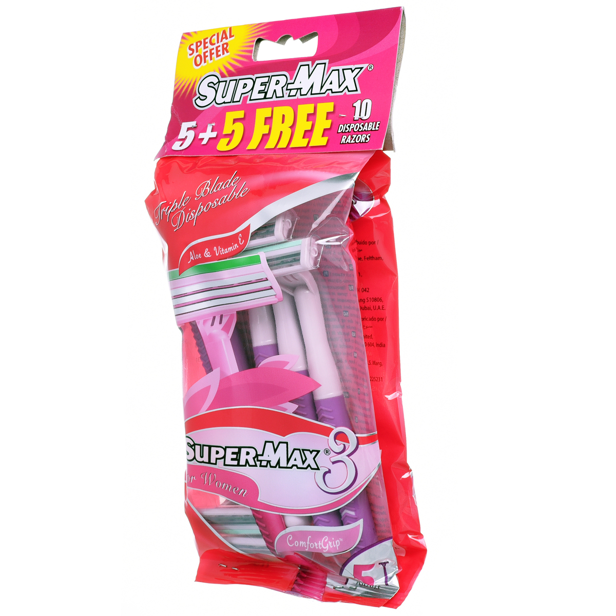 Supermax Women Disposable Triple Blade 5 + 5