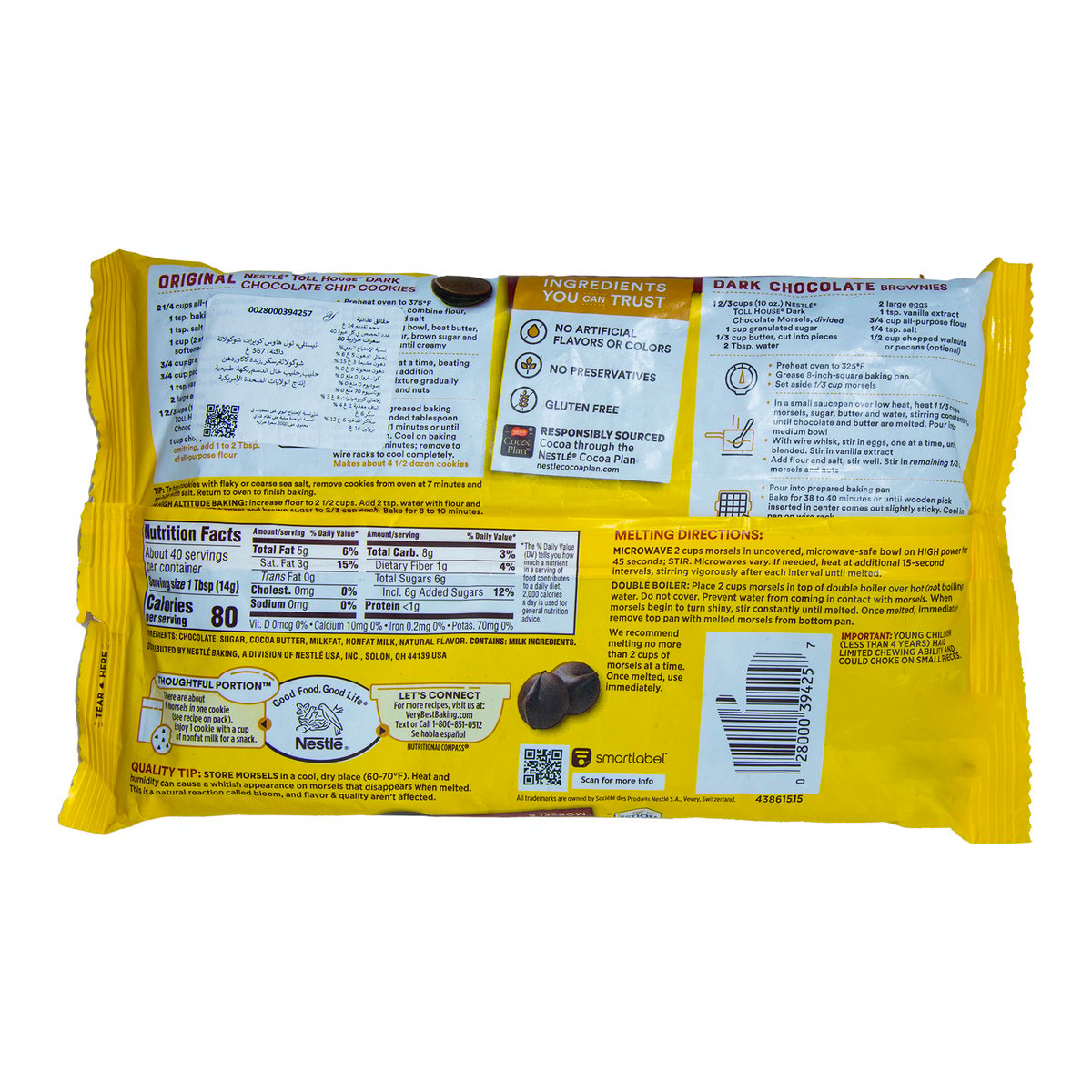 Nestle Toll House Dark Chocolate Morsels 567 g