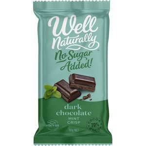 Well Naturally No Sugar Added Dark Chocolate Mint Crisp 90 g