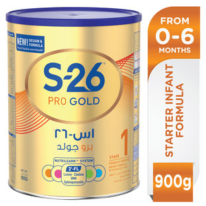 S26 Pro Gold Stage 1 0-6 Months Premium Starter Infant Formula for Babies 900 g