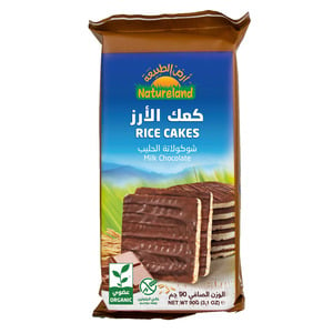 Natureland Organic Rice Cake Milk Chocolate 90 g