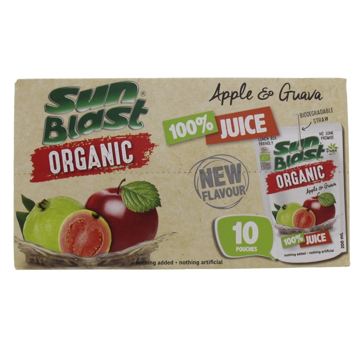 سن بلاست عصير التفاح والجوافة العضوي 200 مل × 10 قطع