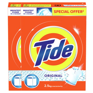 Tide Powder Laundry Detergent Original Scent 2 x 2.5 kg