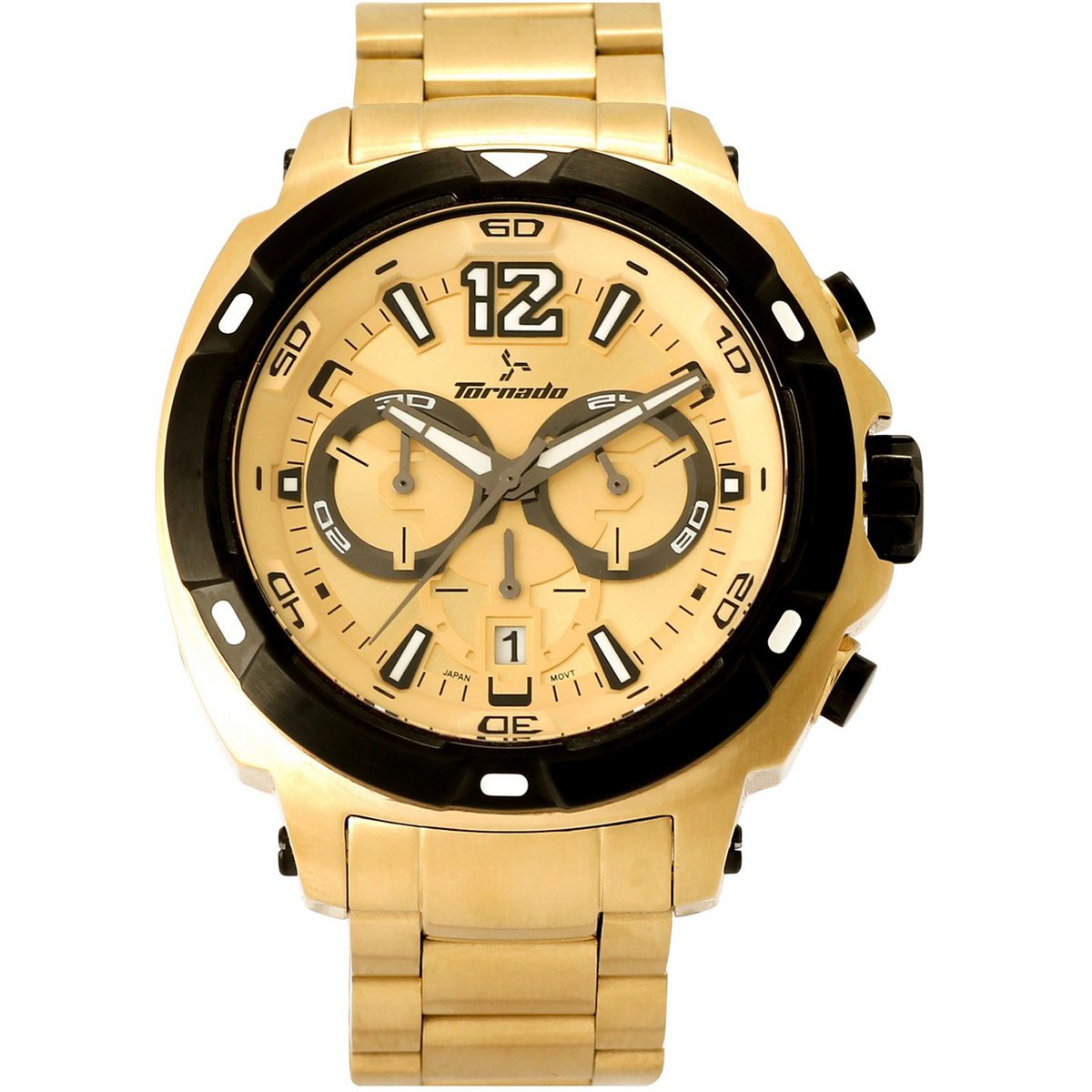 Tornado Men's Chronograph Watch Champagne Dial T6105-GBGC