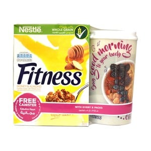 Nestle Fitness Breakfast Cereals Honey & Almond 355 g + Free Canister