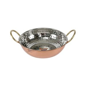 Chefline Hammered Copper Kadai 16.5cm