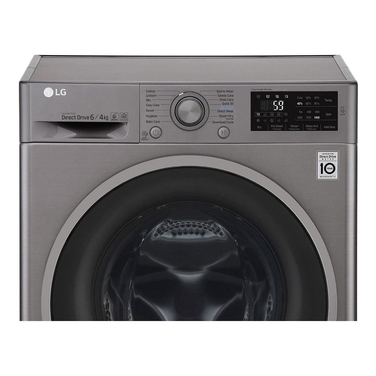 LG Front Load Washer & Dryer F2J6NMP8S 6/4Kg, 6motion DD, Inverter Direct Drive™, Smart Diagnosis™