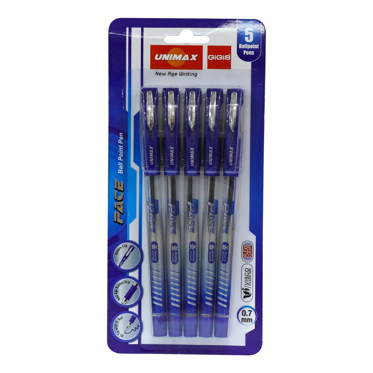 Unimax 0.7mm Ballpoint Pen Pace Foil 5pcs