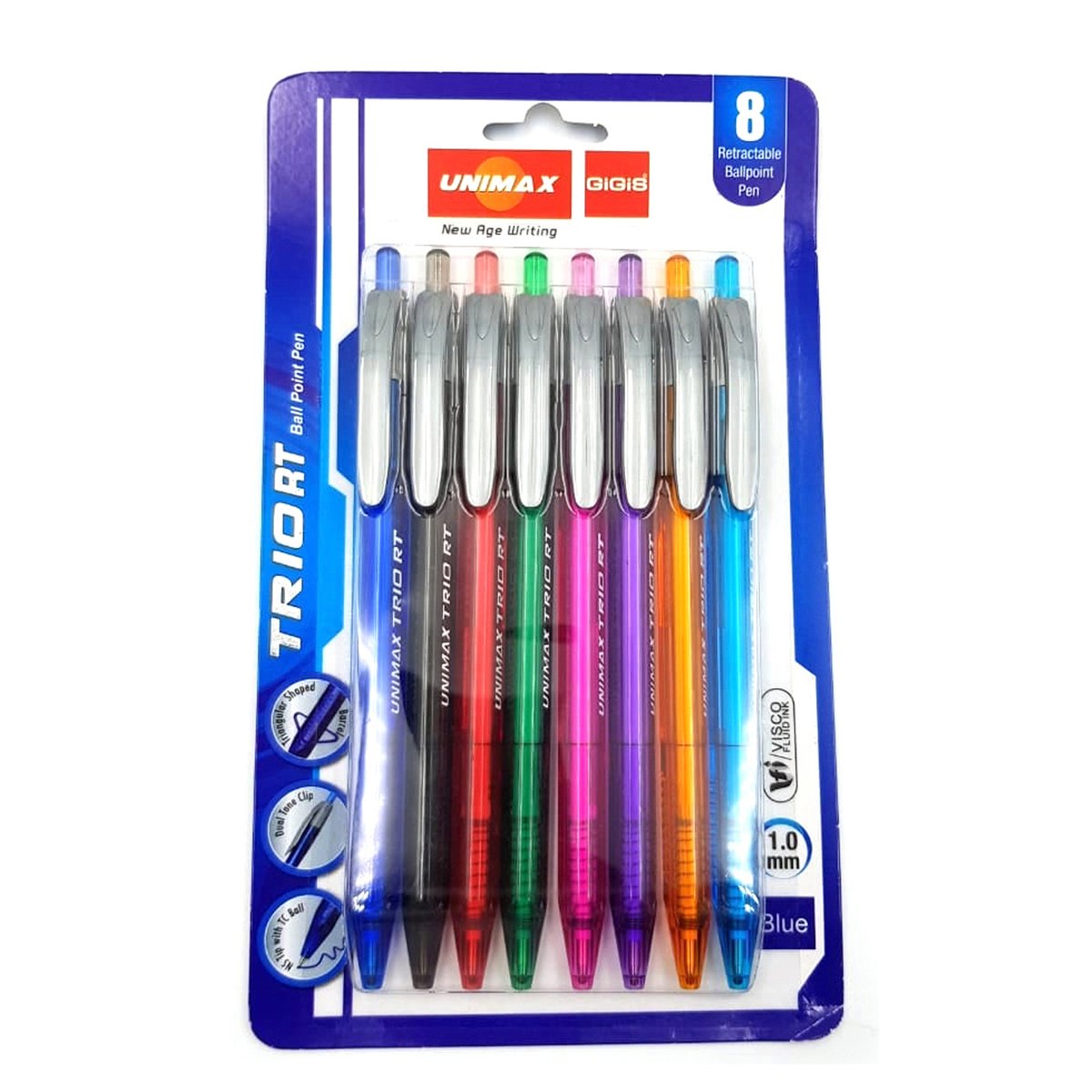 Unimax 1.0mm Trio RT Pen 8pcs