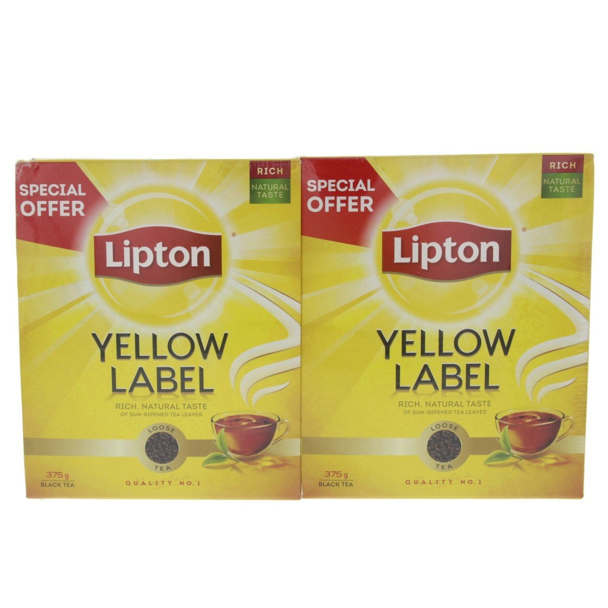 ليبتون العلامة الصفراء شاي ناعم عبوة اقتصادية 2 × 375 جم