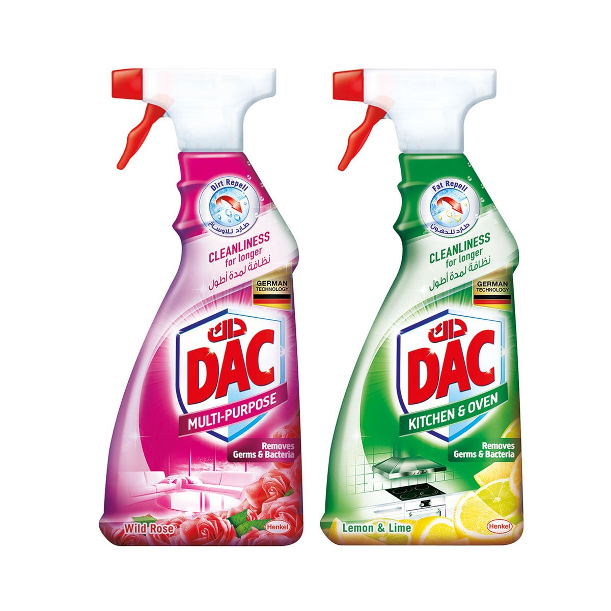 Dac Multi-Purpose Cleaner Wild Rose 500 ml + Kitchen Cleaner 500 ml