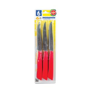 Inoxbonomi Steak Knife 6pcs 32006Red 11cm