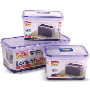 Aristo 4Lock Container 3pcs Set With Lid