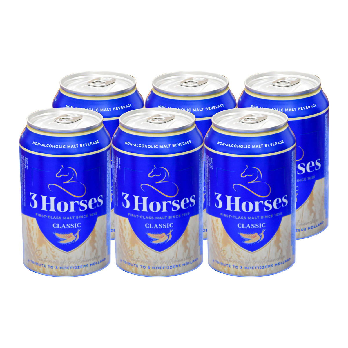 3 Horses Non-Alcoholic Malt Beverages 330ml x 6 Pieces