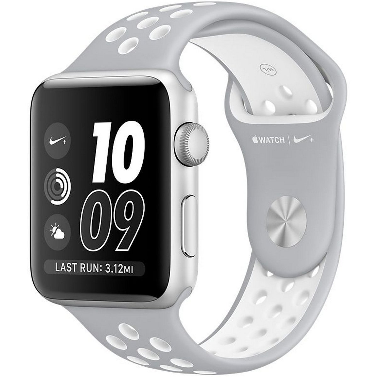 Apple Watch Series 2 Nike+ MNNQ2 38mm Silver Aluminum Case with Flat Silver/White Nike Sport Band