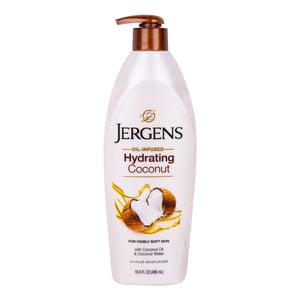 Jergens Body Lotion Hydrating Coconut Moisturizer With Coconut Oil And Coconut Water 496 ml