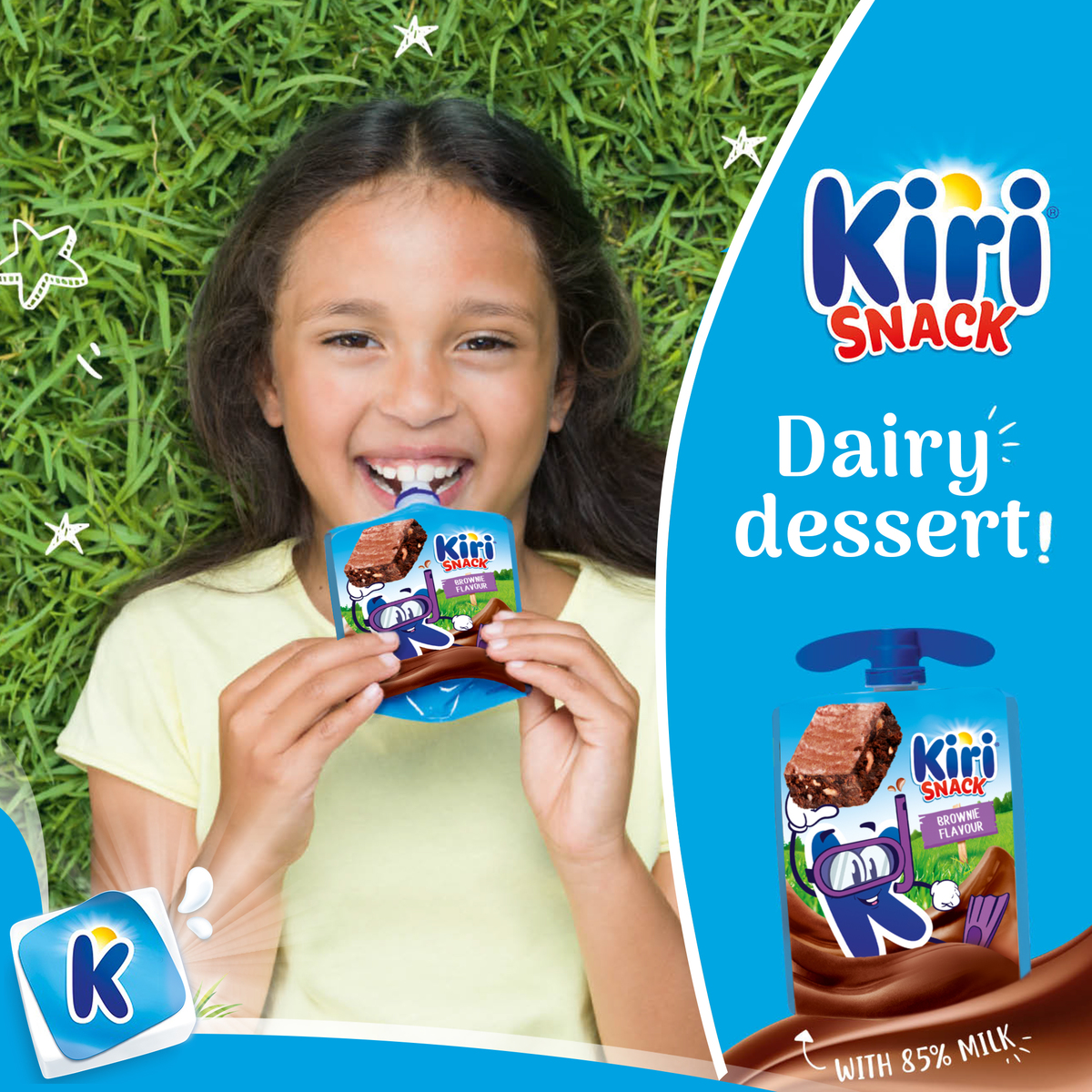 Kiri Snack Dairy Dessert Pouch Brownie Flavour 4 x 75 g