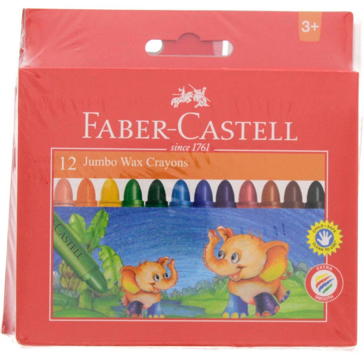 فابر-كاستل طباشير  تلوين جامبو 12 لون + أقلام تخطيط للتلوين 6 ألوان + أقلام تلوين خشبية 12 لون