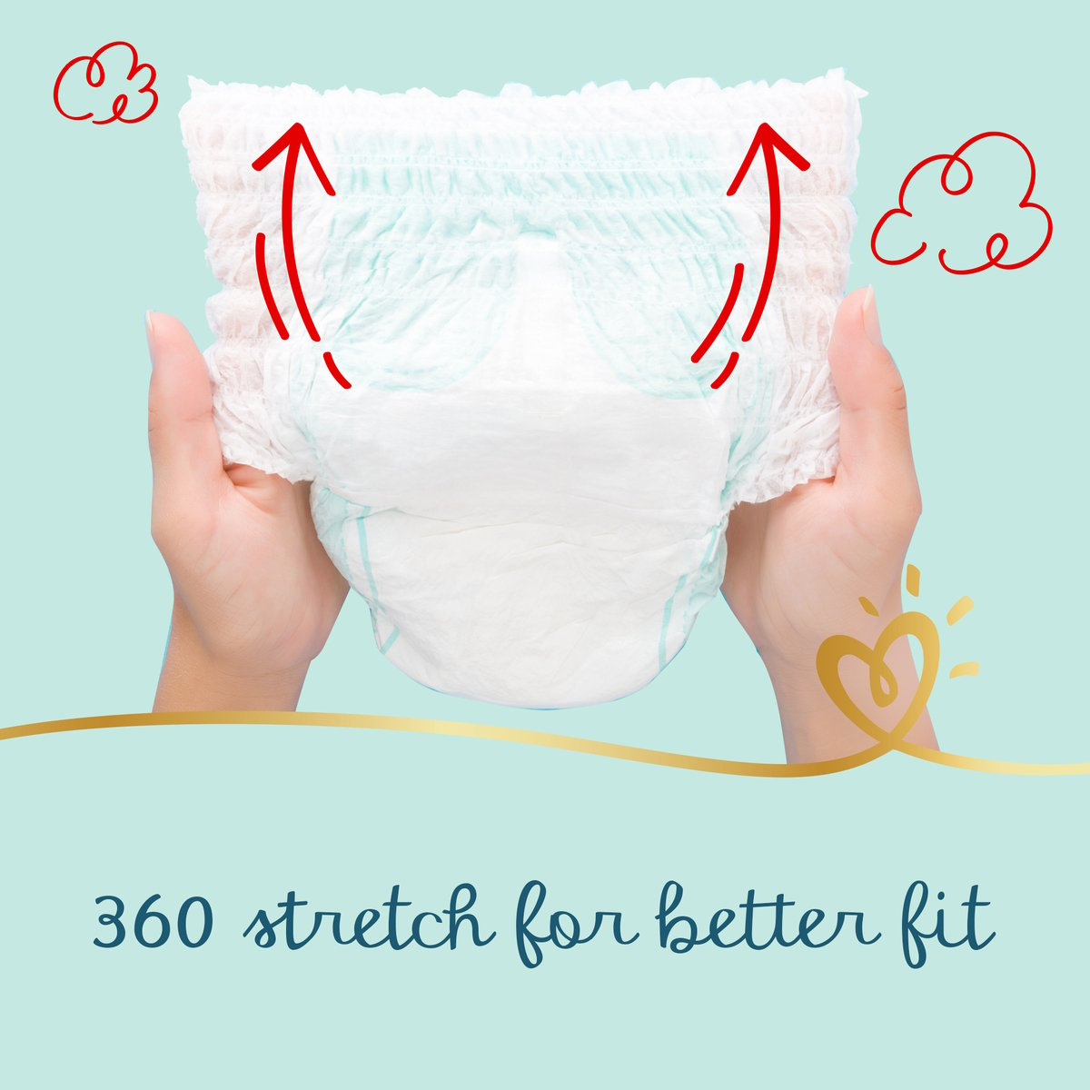 Pampers Premium Care Pants Diapers Size 5, 12-18kg with Stretchy Sides for Better Fit 40pcs