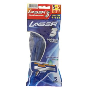 Laser Triple Blade Disposable Razor 10pcs