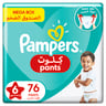 Pampers Baby-Dry Pants Diapers Size 6, 16+kg With Stretchy Sides for Better Fit 76pcs