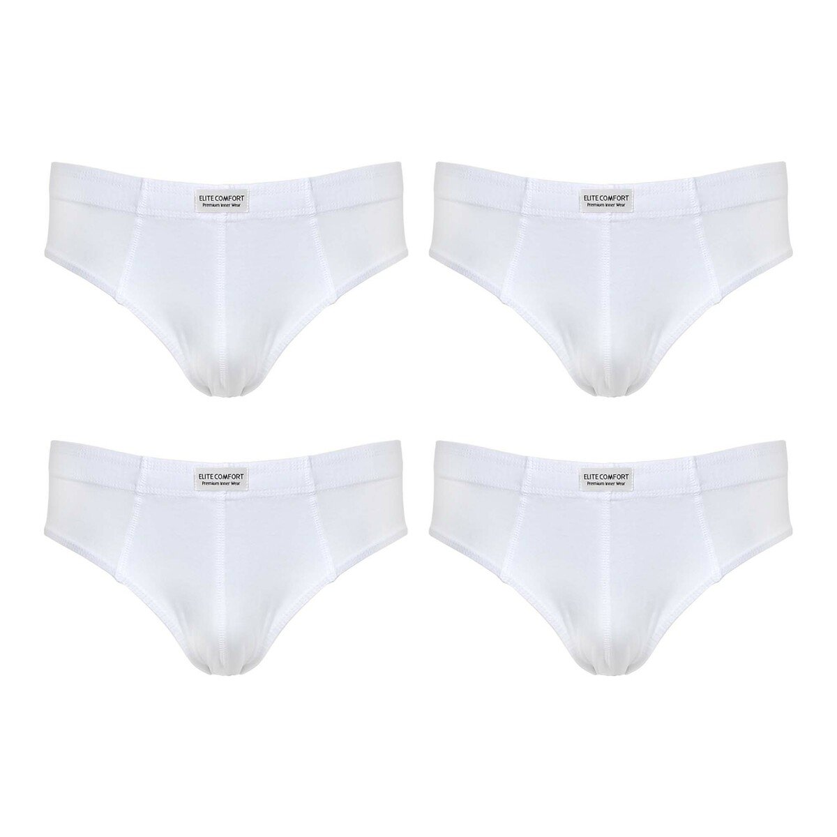 Elite Comfort Men's Brief White 4 Pcs Pack Large Online at Best Price ...