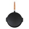 Chefline Induction Bottom Die Cast Aluminum Grill Pan, Round, 32 cm, Black, XGP-D