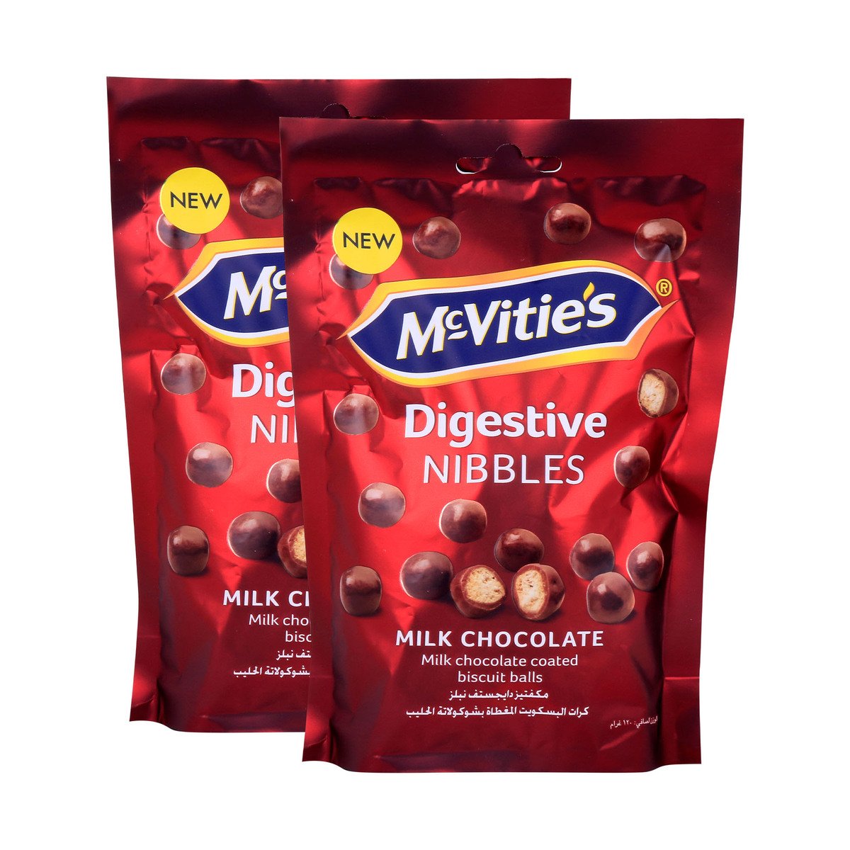 McVitie's Digestive Nibbles Milk Chocolate 2 x 120 g