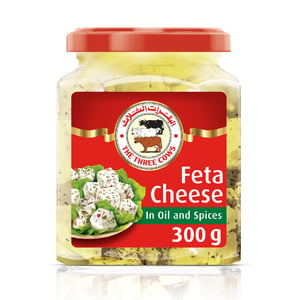 The Three Cows Feta of cubes in Oil and Spices 300 g