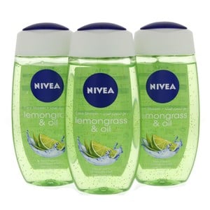 Nivea Shower Gel Lemongrass and Oil For Women 3 x 250 ml